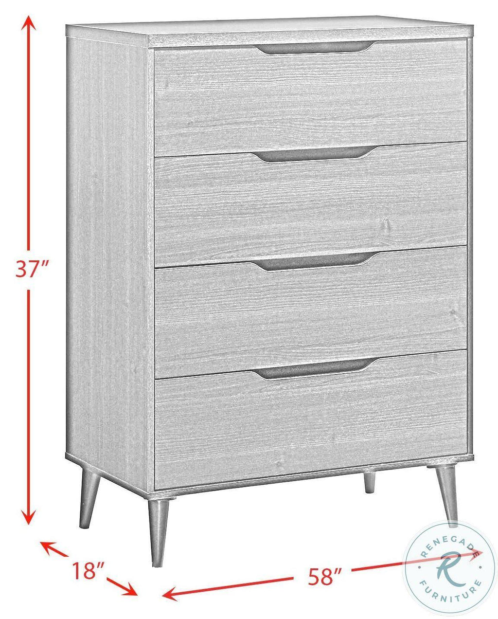 Espresso 4-Drawer Chest F221