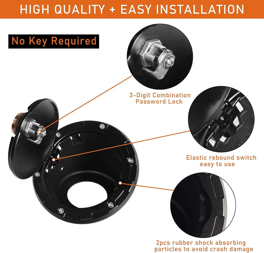 3-Digit Combination Cam Lock Fuel Gas Tank Cap Cover N12213