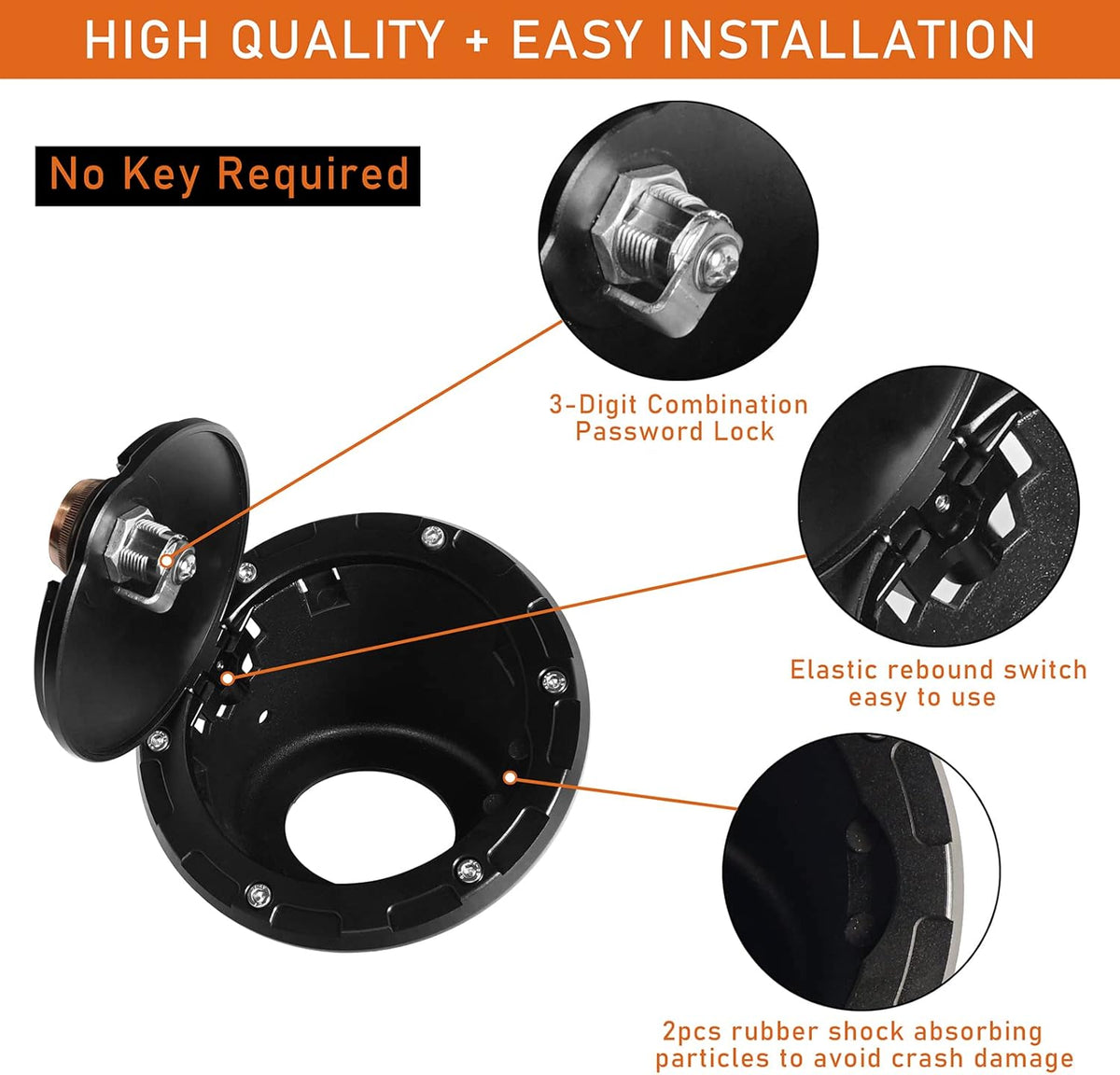 3-Digit Combination Cam Lock Fuel Gas Tank Cap Cover N12213