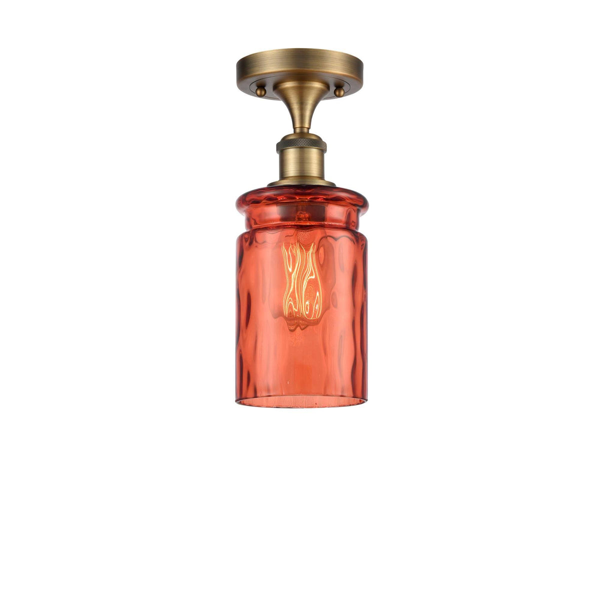Brushed Brass Semi-Flush Mount Light P37152