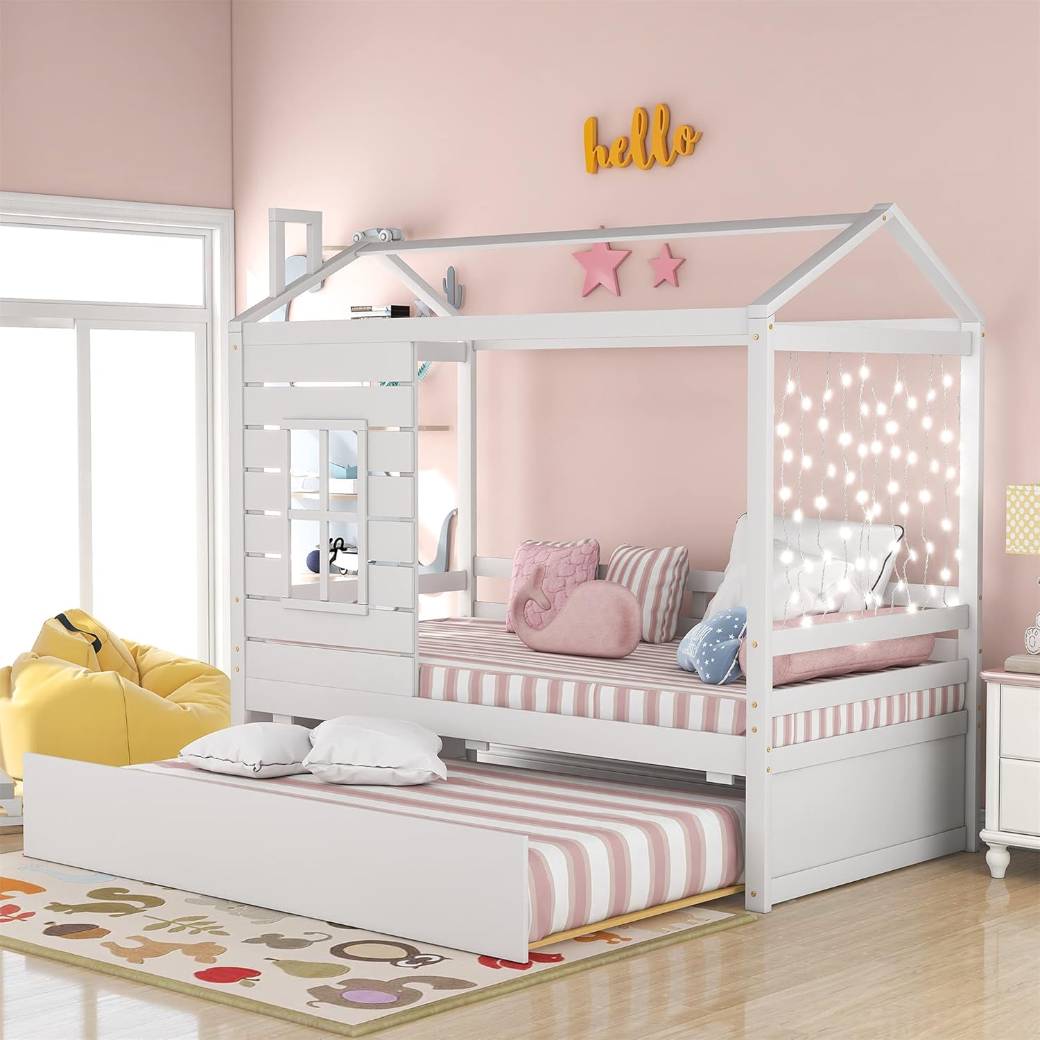 Gray Twin Size Wooden Daybed with Trundle R65764