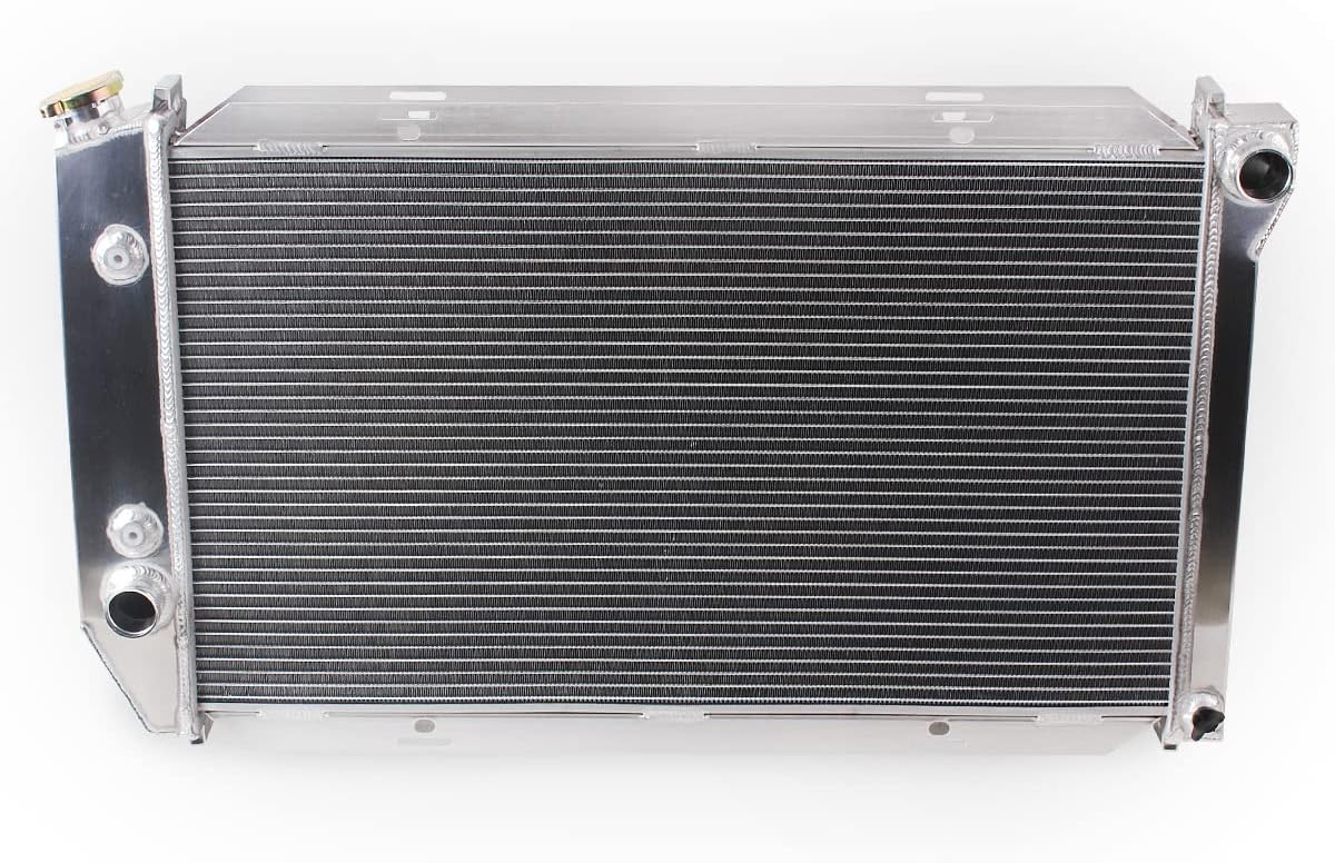 3 Rows Aluminum Cooling Radiator With Fan Shroud 2X12 Inches Dia. for Jeep CJ Chevy Engine K8665