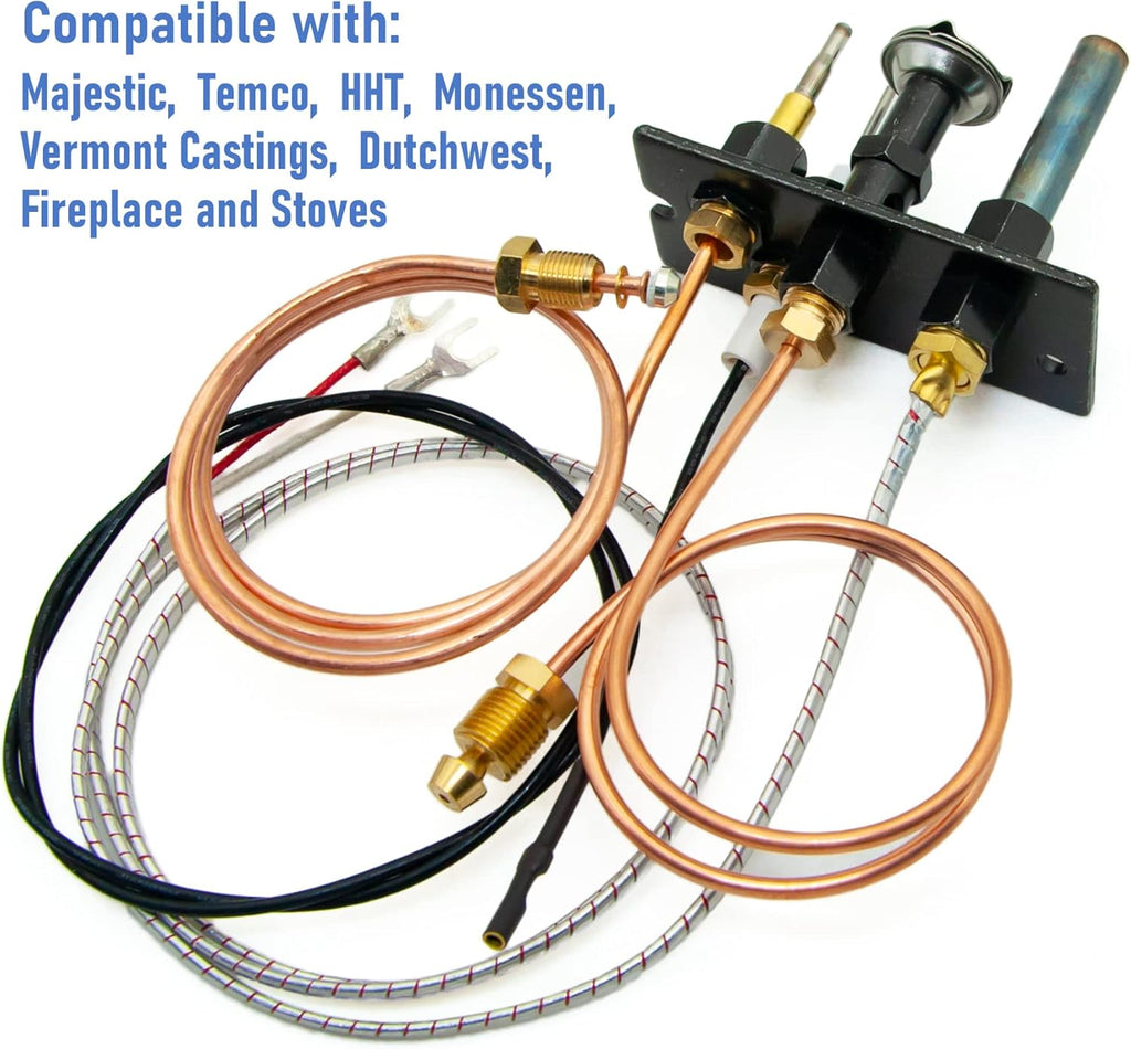 Propane and Natural Gas 3 Way Pilot Assembly for Fireplace and Stoves Y40830