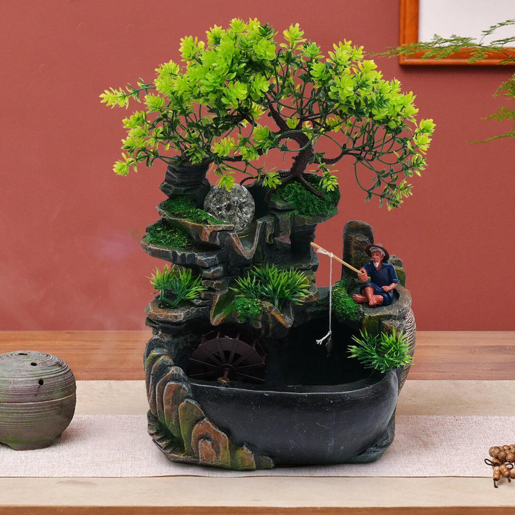 Indoor Rockery Waterfall Fountain Desktop Fountain with LED Light P89109