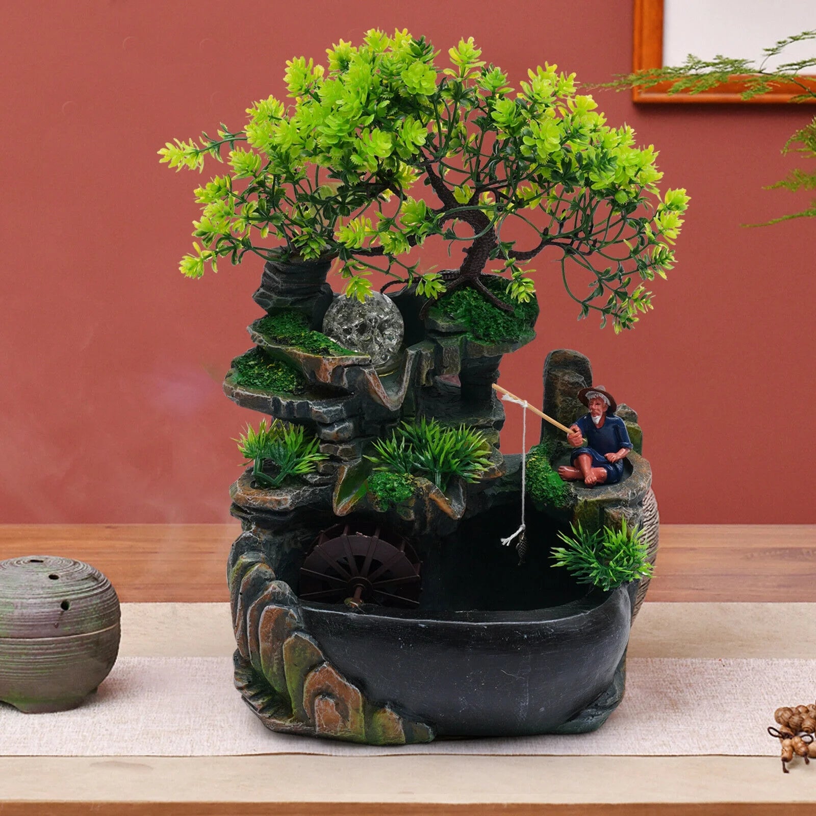 Indoor Rockery Waterfall Fountain Desktop Fountain with LED Light P89109