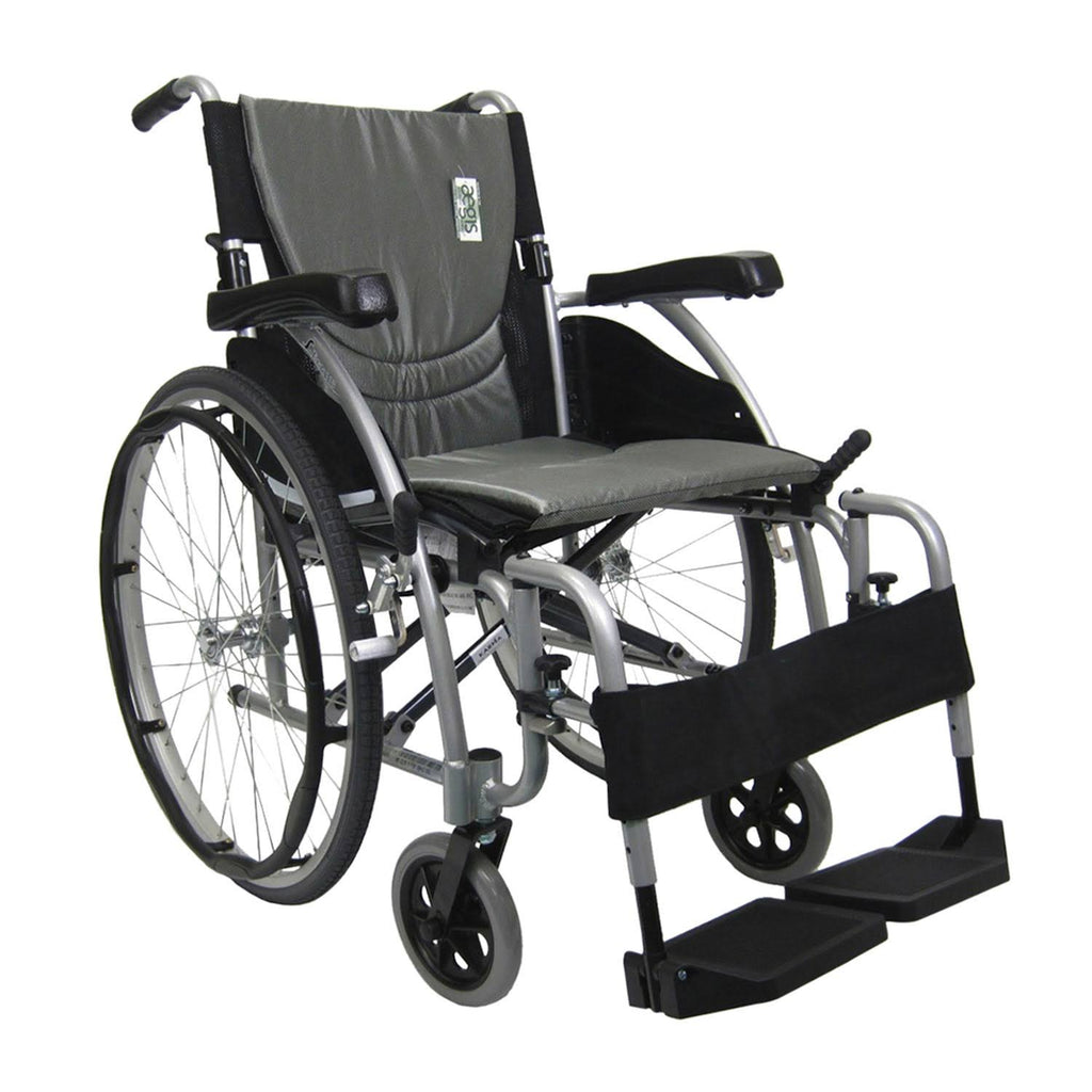 Lightweight Ergonomic Wheelchair with Silver Seat O679217