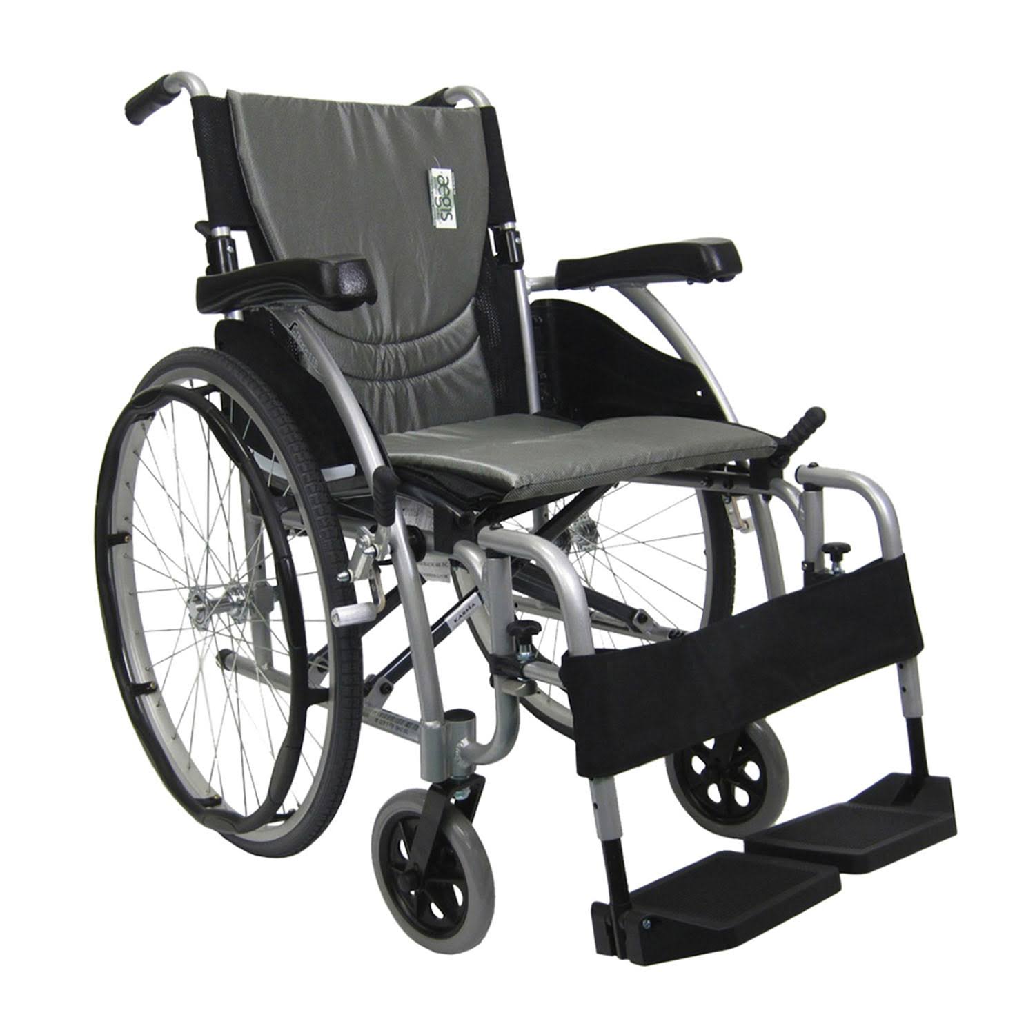 Lightweight Ergonomic Wheelchair with Silver Seat O679217