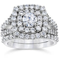 2 Ct Diamond Engagement Halo Ring Set X722
