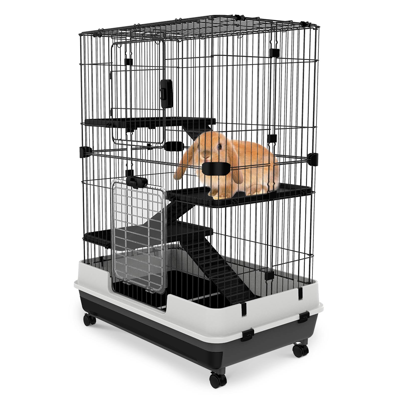 Metal 4-level Rabbit Cage Indoor Small Animal Hutch H66959