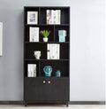White Bookcase with 2 Doors 7 Open Shelves P89211