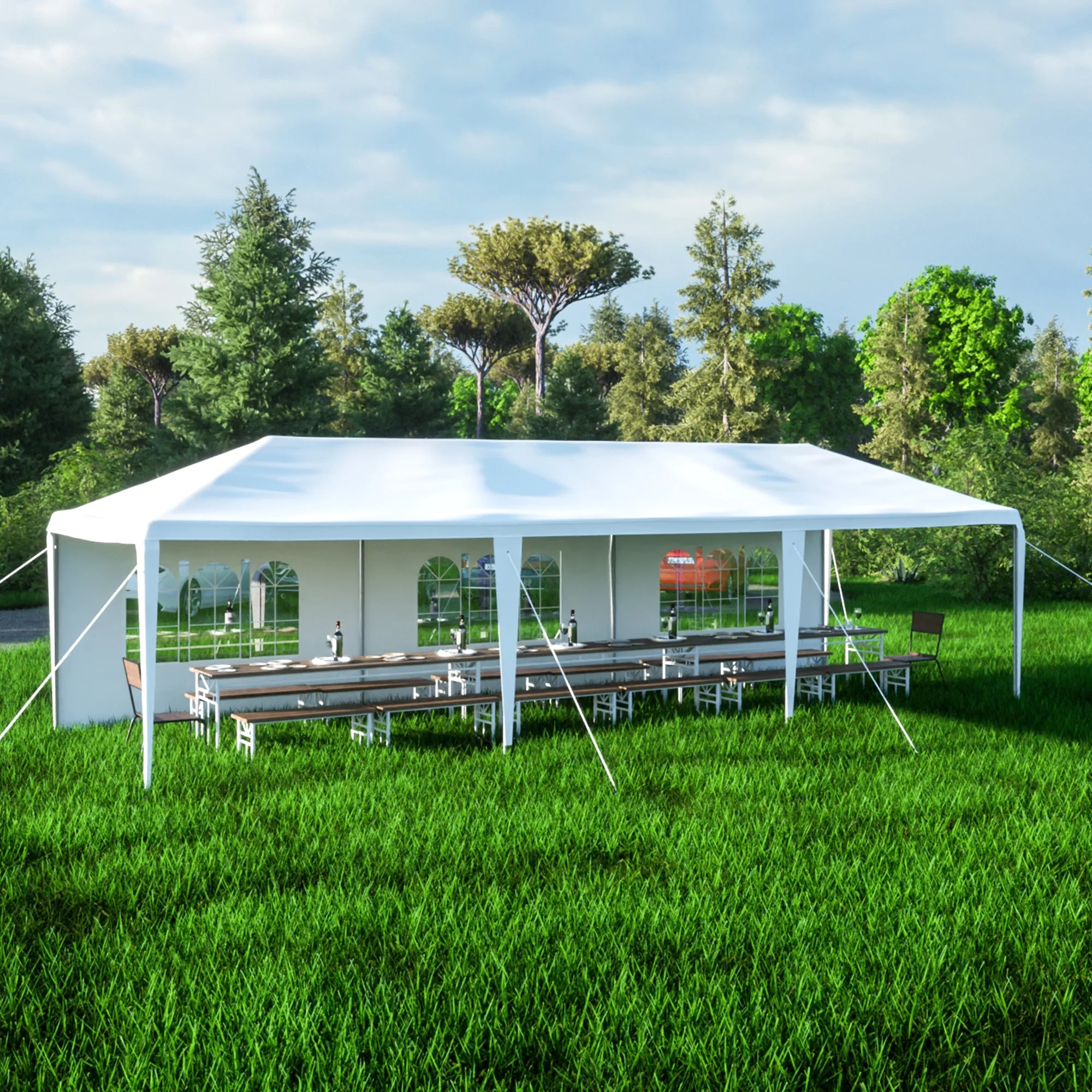 10x30' Outdoor Canopy Tent with 8 Removable Sidewalls M6589