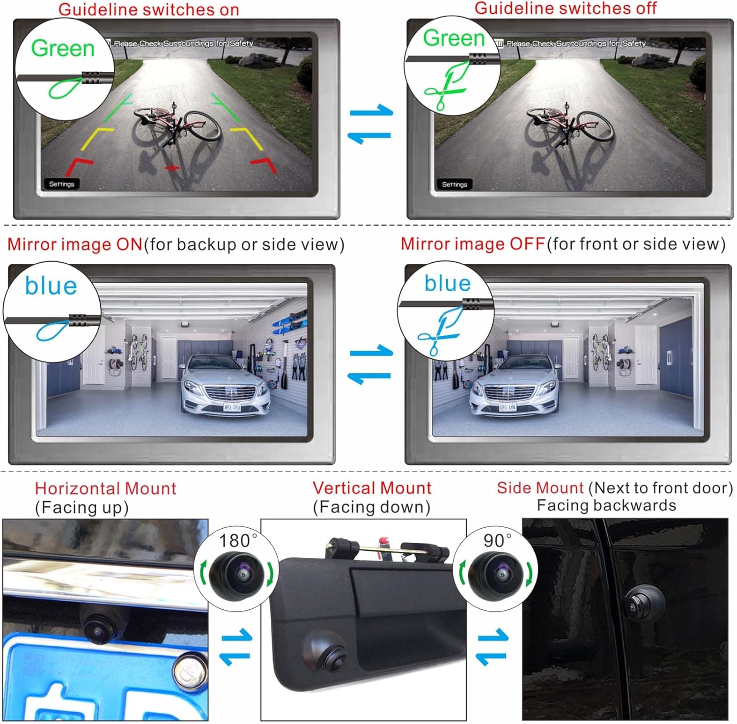 Reverse Backup Camera 1080P IP69K Waterproof Pack of 2 Q1928
