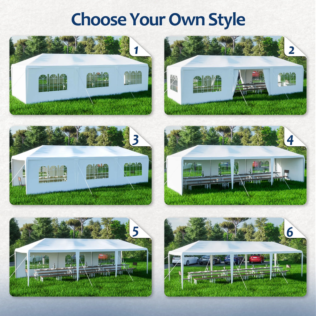 10x30' Outdoor Canopy Tent with 8 Removable Sidewalls M6589