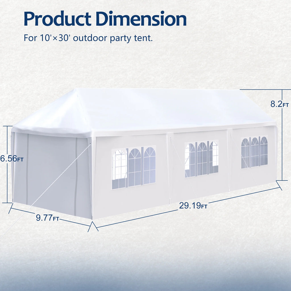 10x30' Outdoor Canopy Tent with 8 Removable Sidewalls M6589