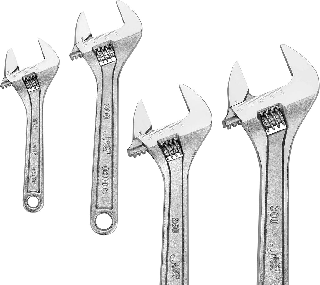 4PCS Adjustable Wrench Set with Roll-up Storage Pouch X34275