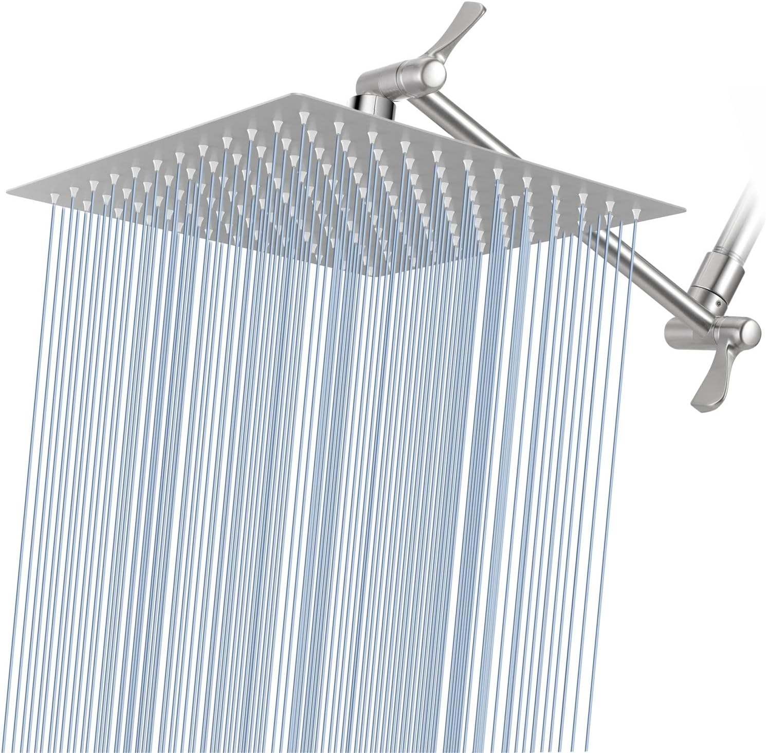 12'' Rain Shower Head with 11'' Adjustable Extension Arm, 304 Stainless Steel, Black, Pack of 2 H723718