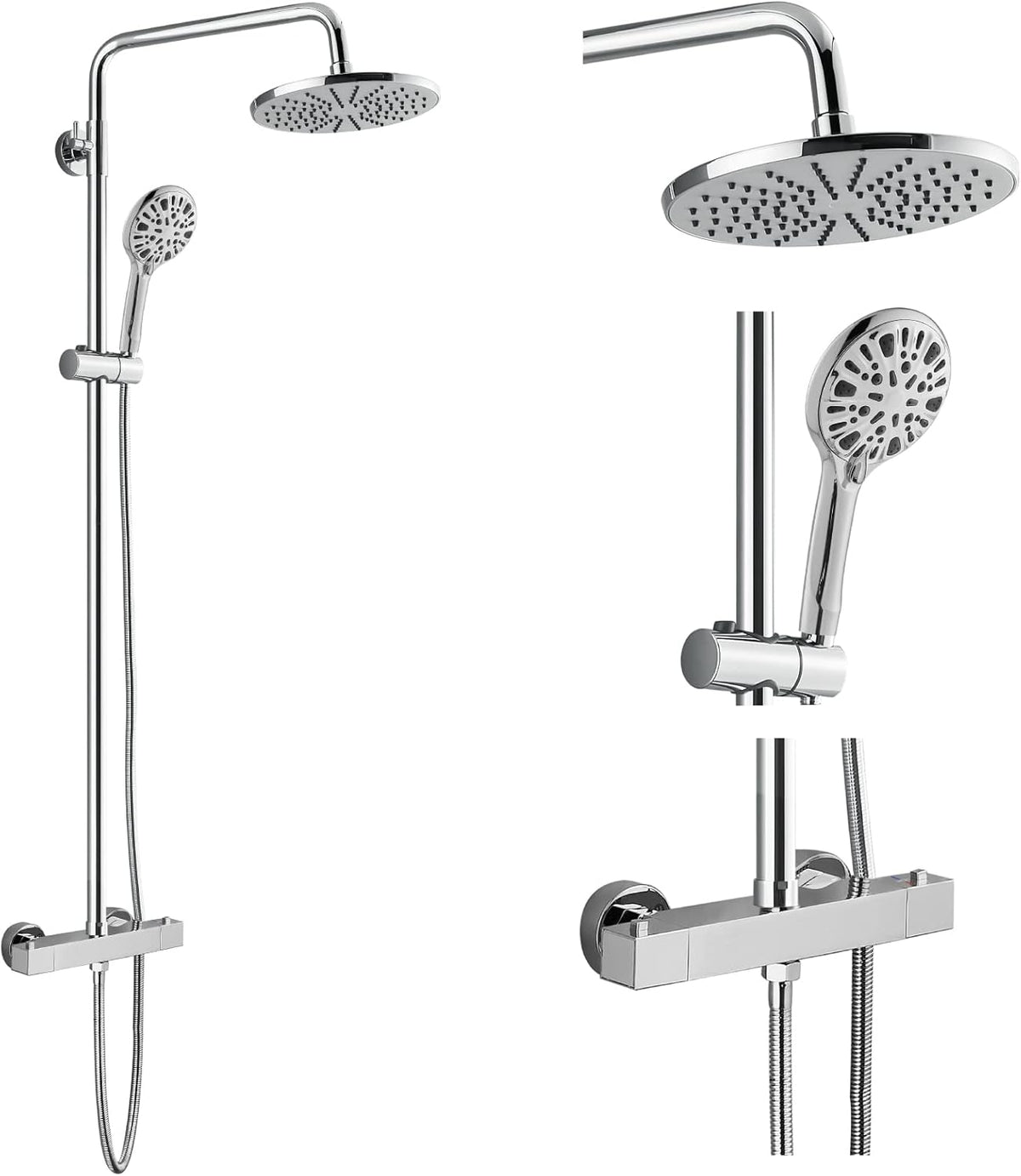 8 Inch Rainfall Shower Head with Handheld Spray Combo Set T464441