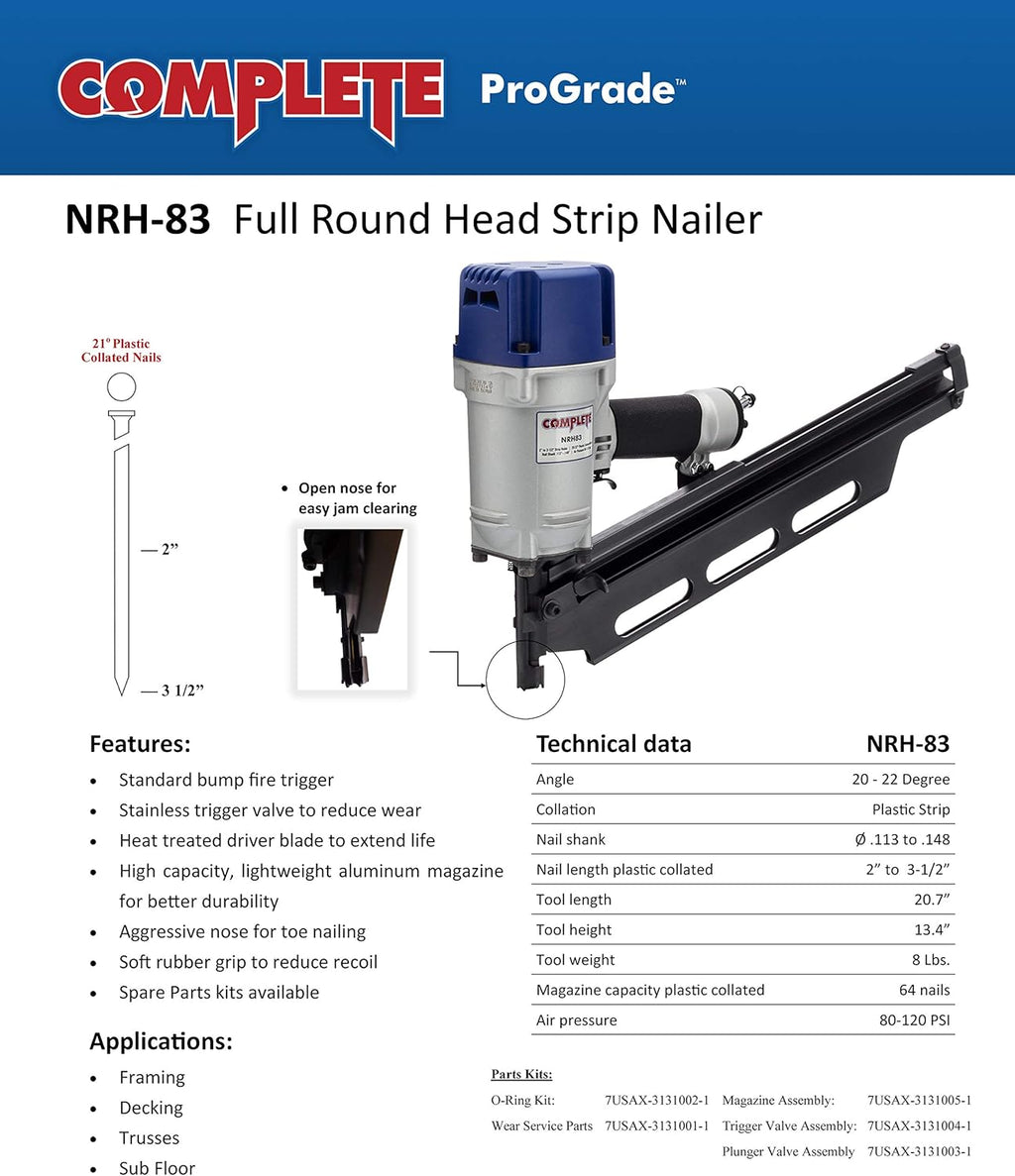 21 Degree Framing Nailer 2" to 3-1/2" V584