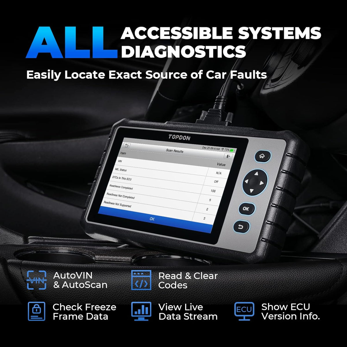 OBD2 Scanner with All System Scan Tool, Code Reader E80172