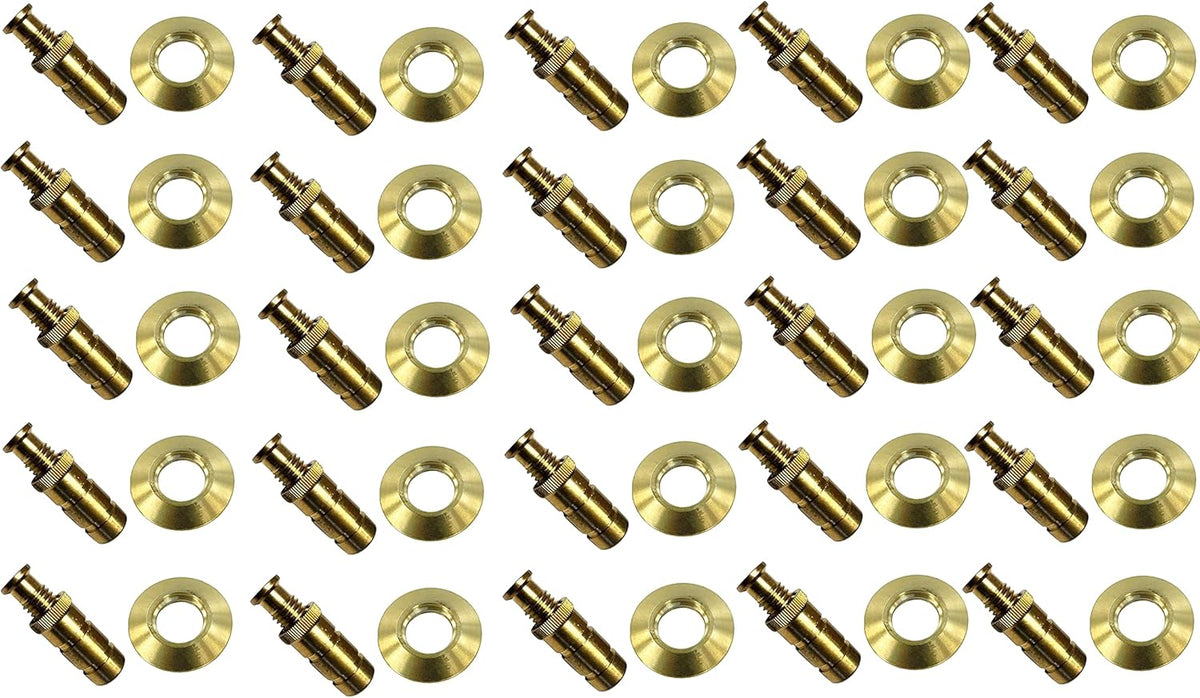 Brass Pool Cover Anchors for Inground Pools with Beauty Collar - 25 Pack U48739