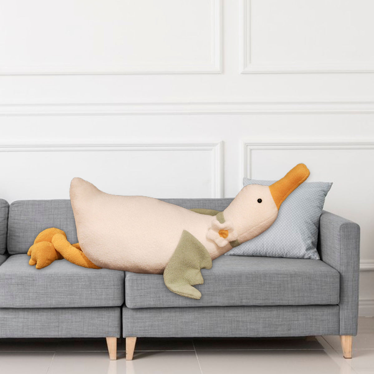 Soft Stuffed Duck Pillow White Plushie Back Cushion E13164