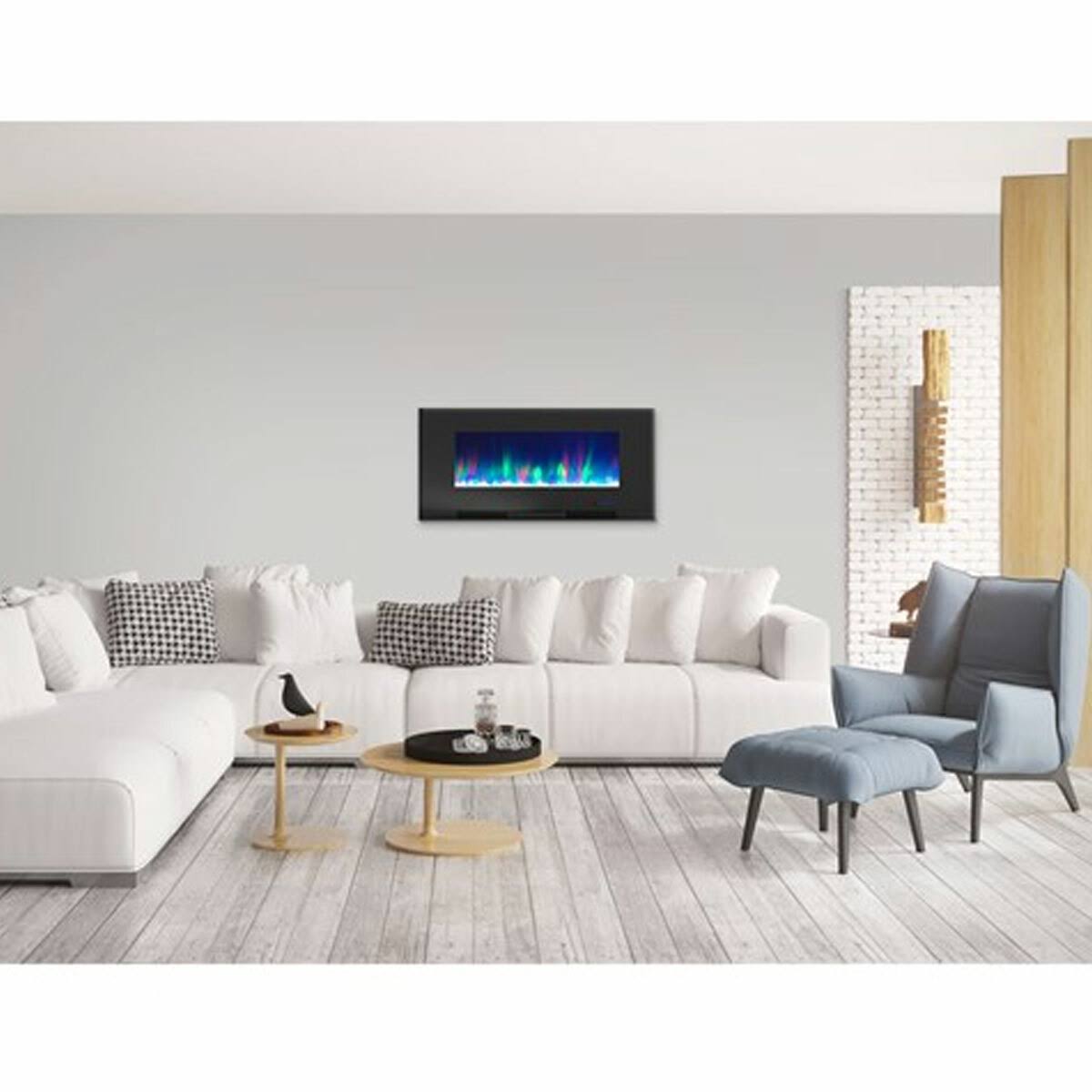 Black Wall-Mount Electric Fireplace K167