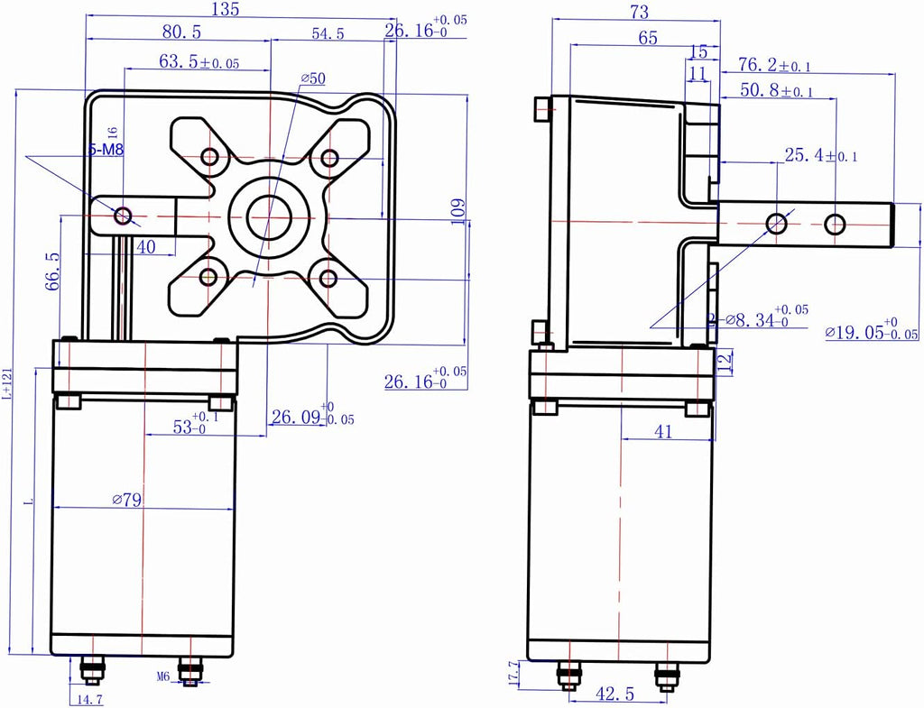 1200W 60:1 Tarp Motor with Chrome Cover G558