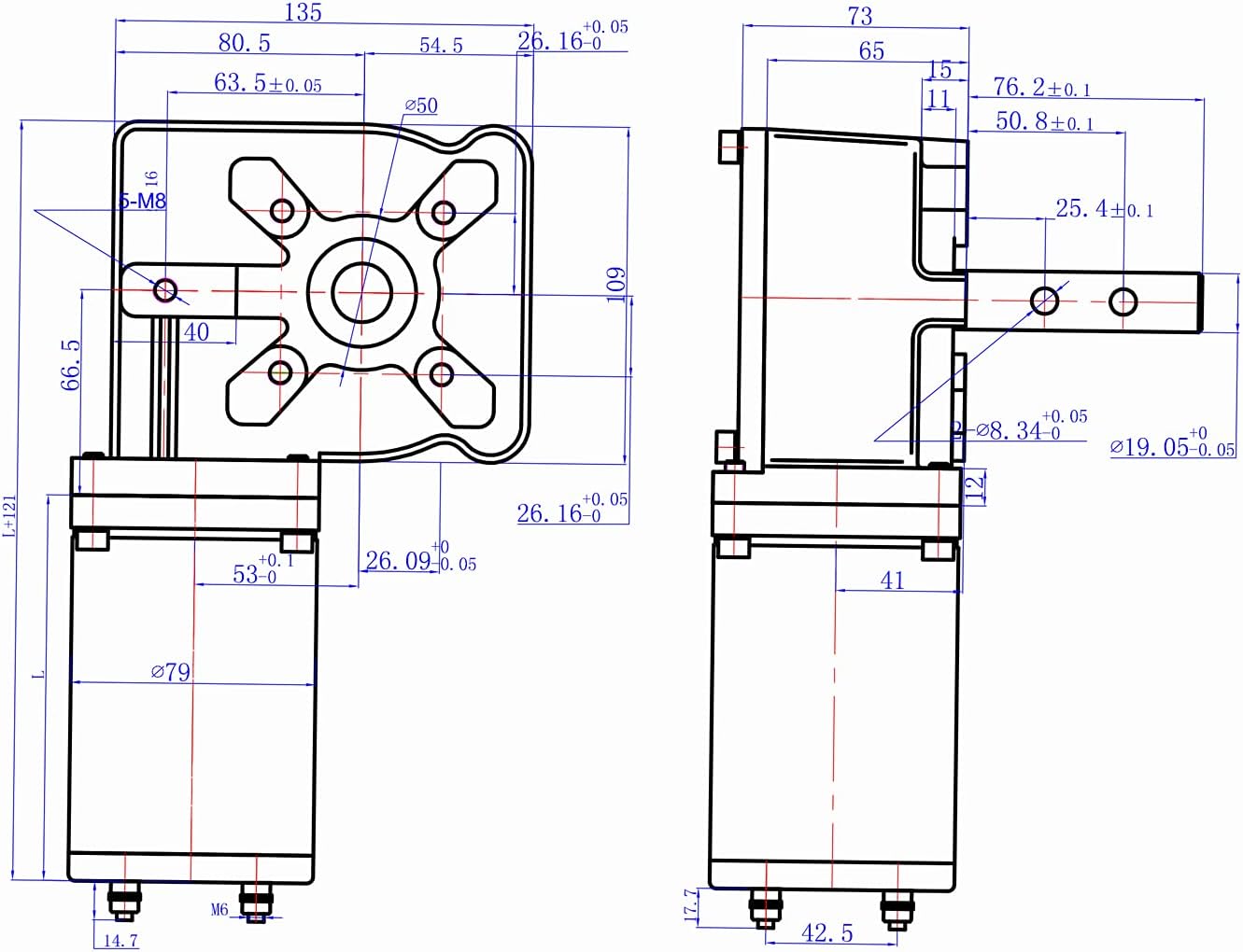 1200W 60:1 Tarp Motor with Chrome Cover G558