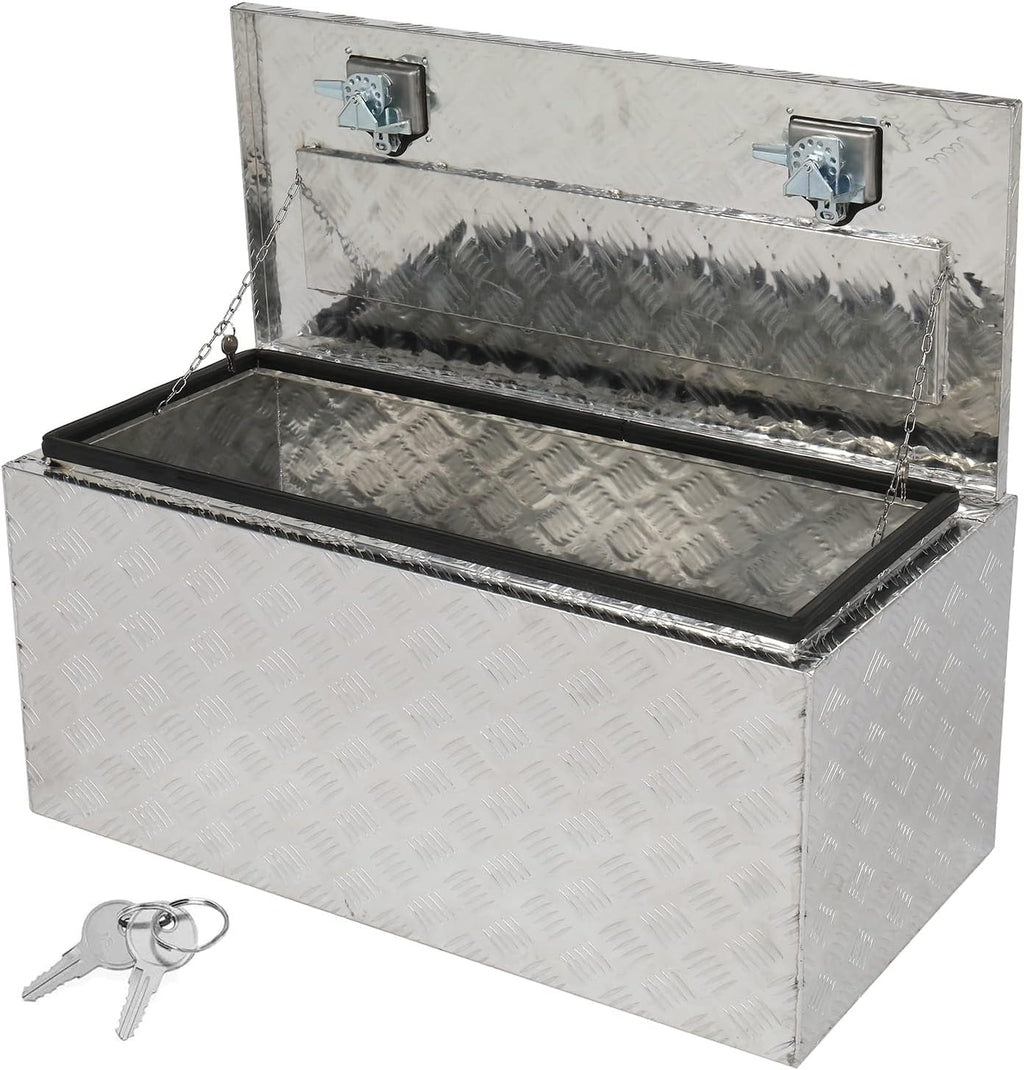 36 X 18 X 17 Inch Silver Aluminum Truck Bed Tool Box with Lock Latch N831865