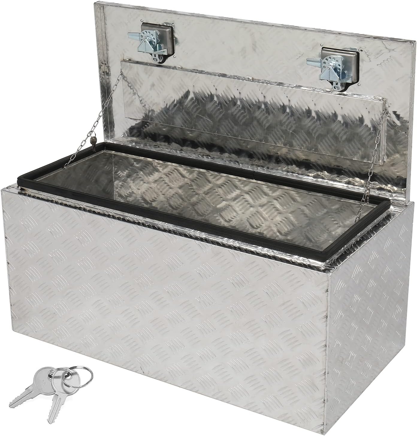 36 X 18 X 17 Inch Silver Aluminum Truck Bed Tool Box with Lock Latch N831865