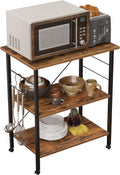 Rustic Brown 3 Tier Utility Storage Shelf with Lockable Caster K35992