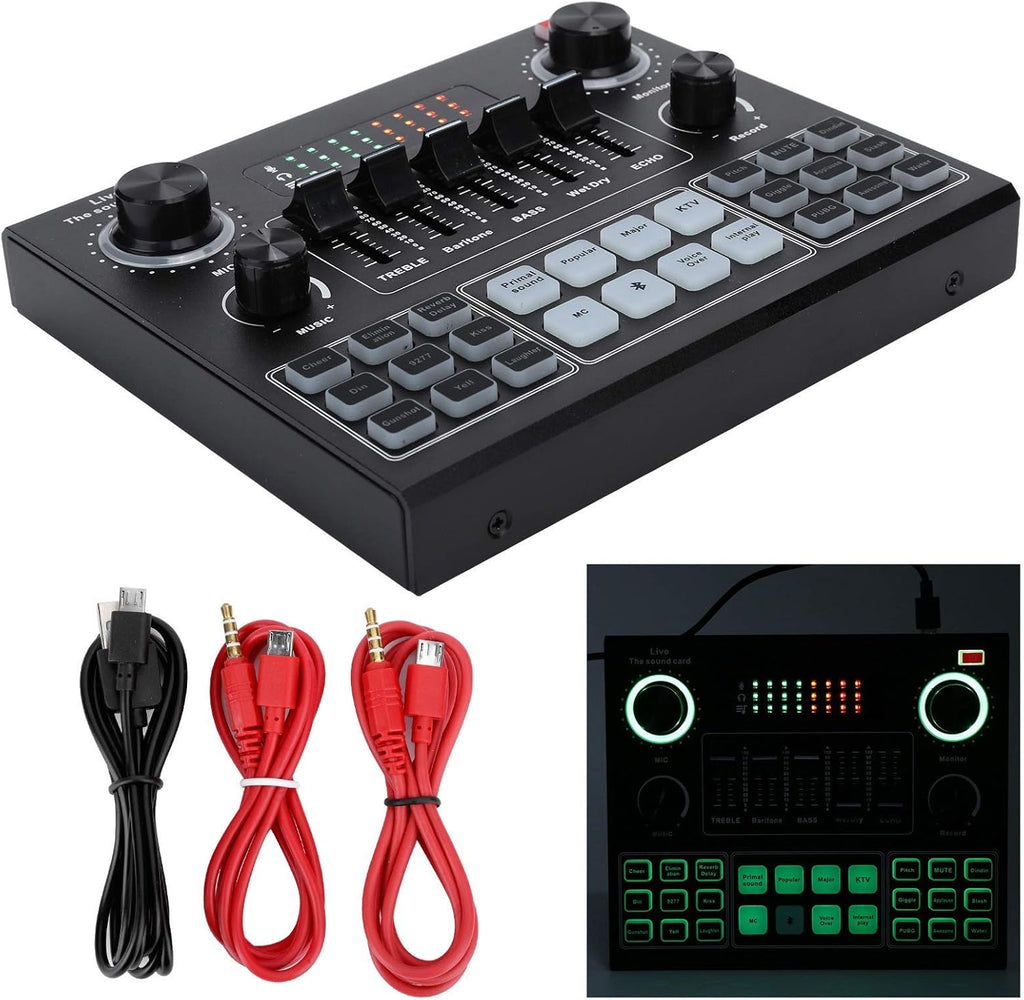 Bluetooth Sound Card Audio Mixer with Voice Change X8405