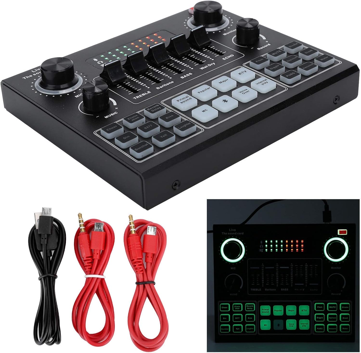Bluetooth Sound Card Audio Mixer with Voice Change X8405