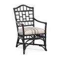 Gray and White Stripe Arm Chair O386